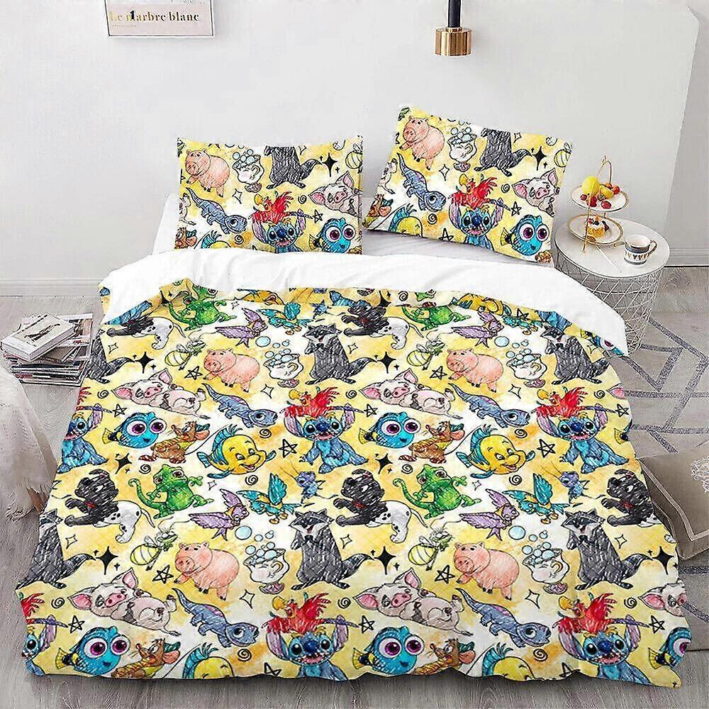 v3395 Bed Sheets NEW Lilo Stitch Unisex Kids 3  Duvet Cover Set Soft Super  Bed Sheets IU3395