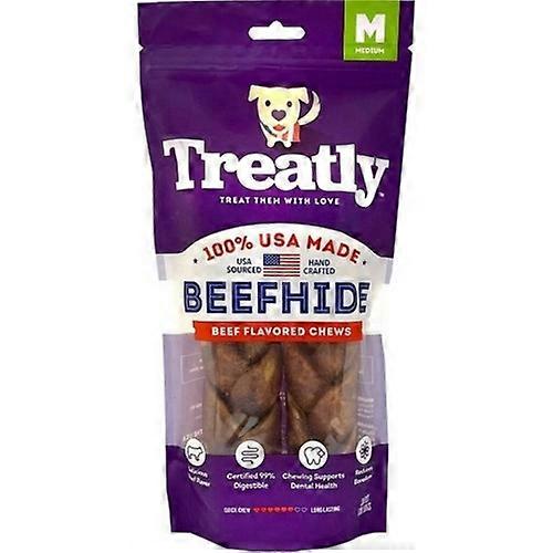 Treatly 100% Usa Beefhide Braids, 7 IN-2 Pack,Beef