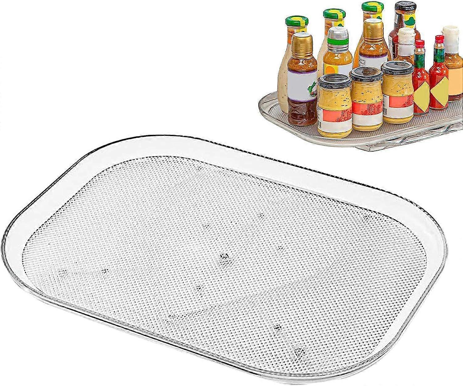 Lazy Susan Turntable Organizer - Household Rotating Storage Rack Transparent Square Storage Tray for Kitchen, Pantry, Fridge