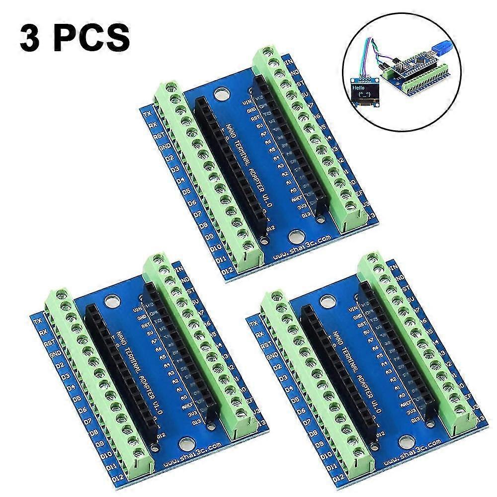 5pcs Nano Screw Terminal Adapter Shield Expansion Board Nano V1.0 Avr Au Module For Arduino,7055