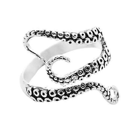 Unisex Open Ring Exaggerated Octopus Tentacles Adjustable Punk Style Polished Knuckle Ring