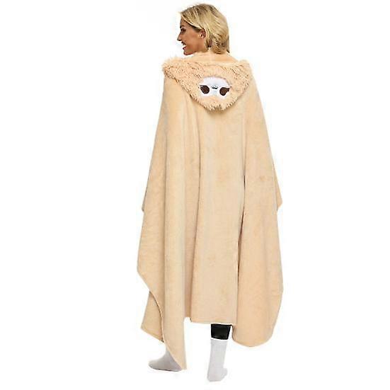 Sloth Cloak Hooded Blanket Super Fuzzy Warm Soft Blanket Plush Cloak Wrap
