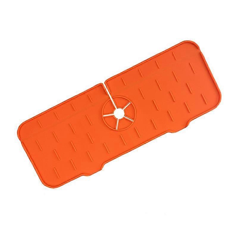 Silicone Kitchen Faucet Mat for Sink Sponge Drying Pad Drain Rack Foldable Sink Mat Faucet Splash Catcher Bathroom Countertop Protector Mat Water