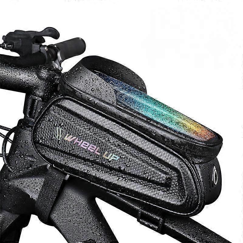 Bicycle Phone Front Frame Bag Waterproof Bicycle Phone Holder-050 Colorful Reflective Style 7.0 Inch (Single Pack)