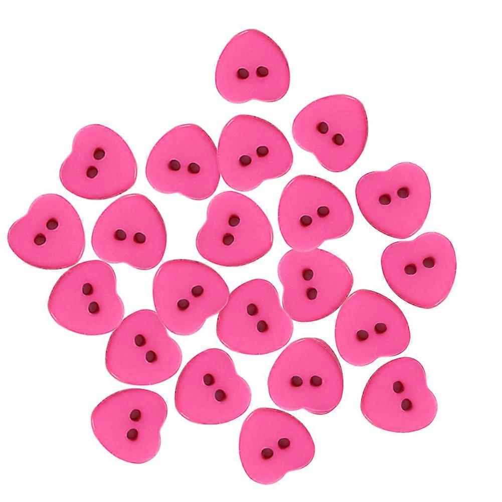 24pcs DIY Solid Color Resin Button Apparel Sewing Decor Craft (Rose Red)