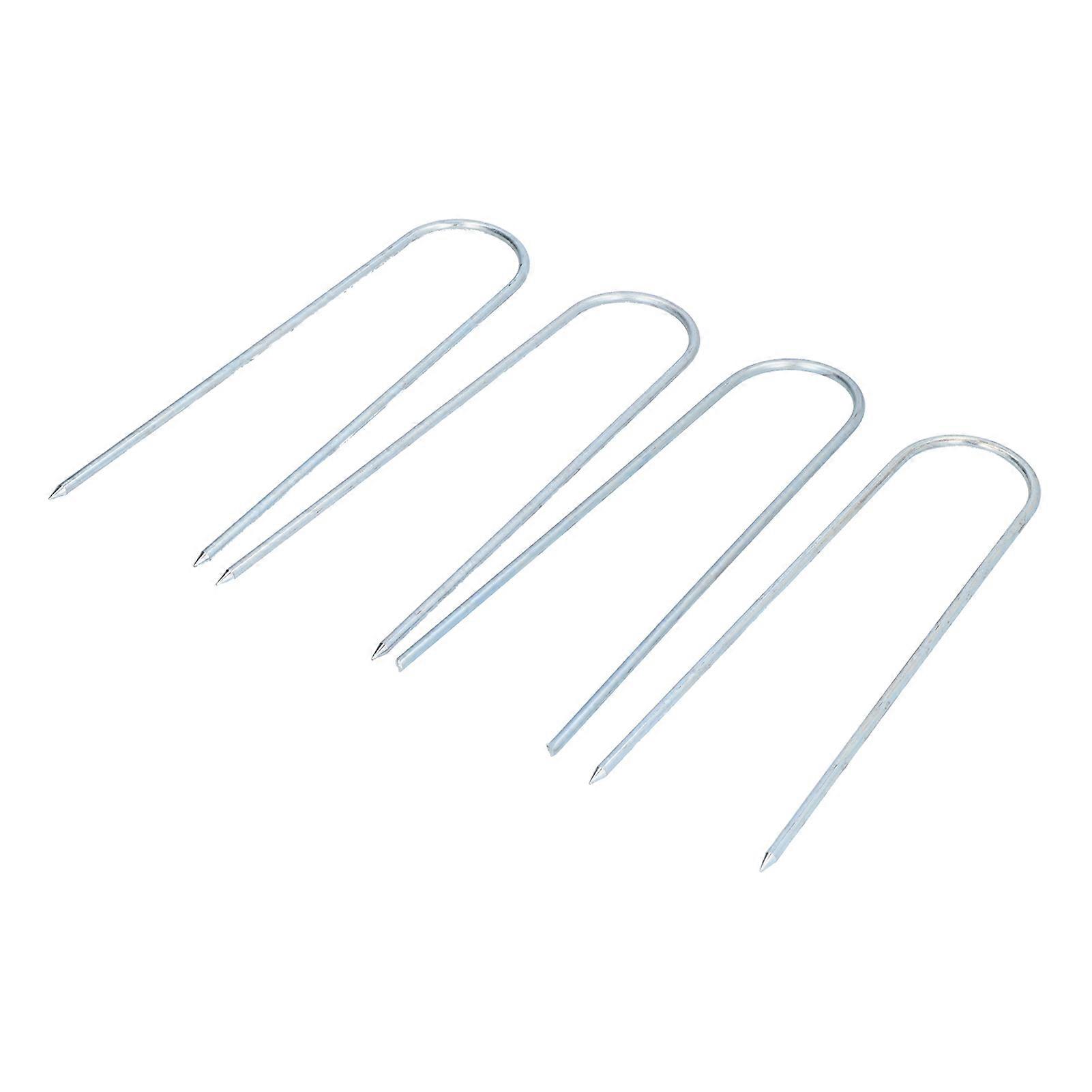 4-Piece U-Shaped Tent Peg Set for Lawn and Garden