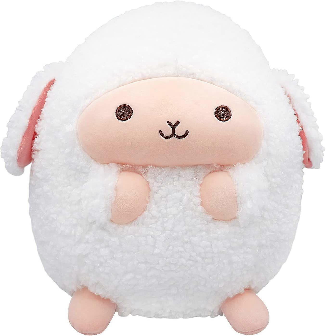 Sheep Stuffed Animal Cute Plushies Chubby Plush Pillows,Large Kawaii Plushie Hugging Pillow compatible Kids Adults,White11.8Medium