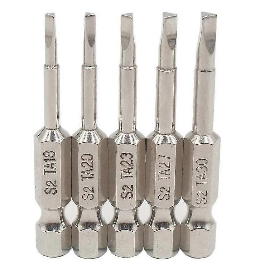 5 Piece Magnetic Triangle Screwdriver Bits Set 50mm Length for DIY Projects and Repairs Compatible with Various Tools