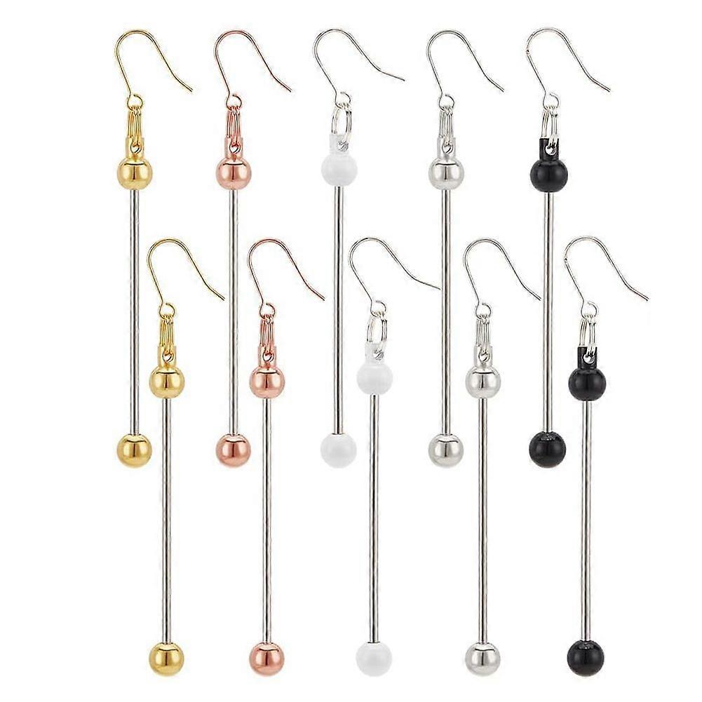 5 Colors Beadable Earring Bars 10pcs Beadable Bar Links Dangle Earring Blank Beading Earrings Findi