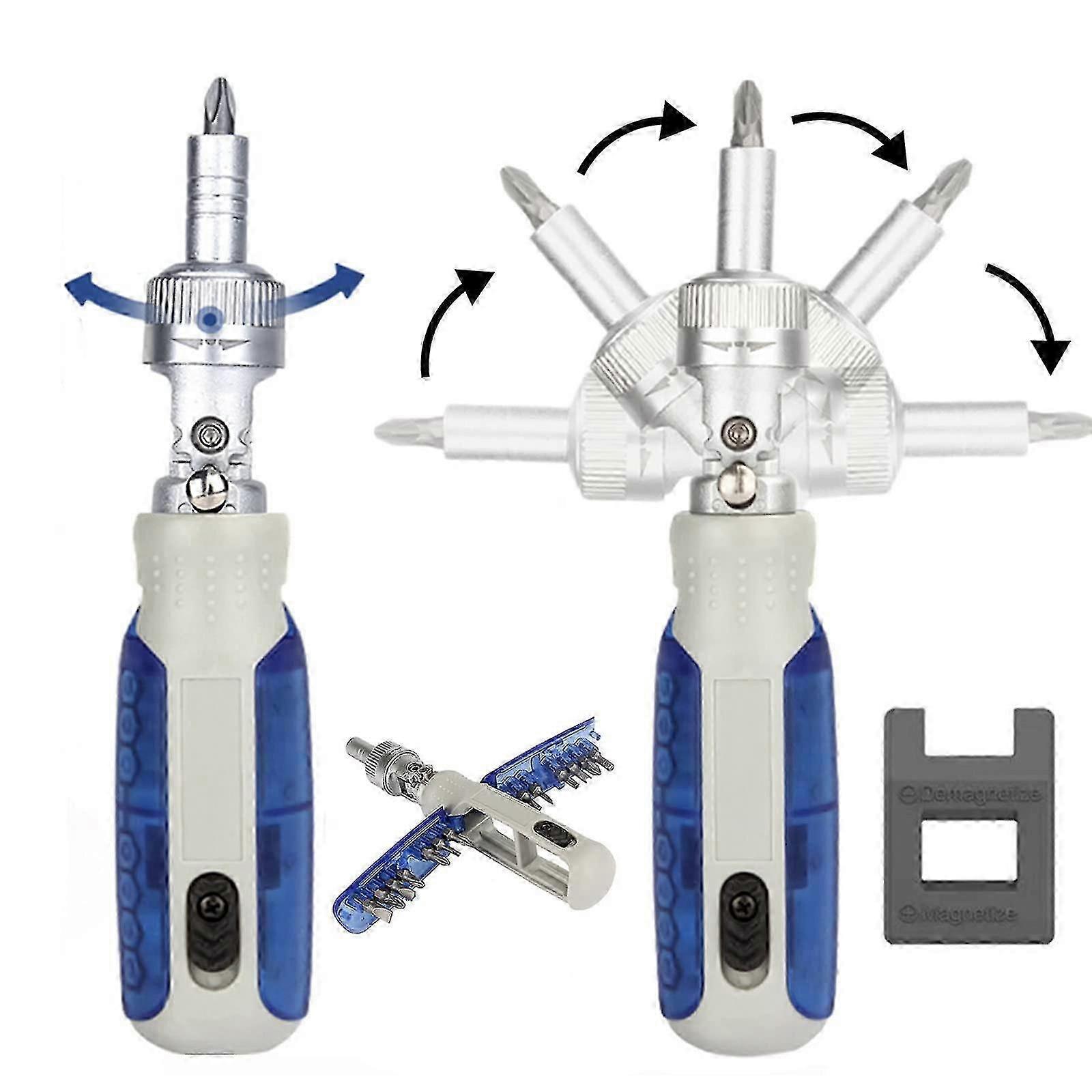 unique Screwdriver, Screwdriver Set, 180 Rotating Magnetic Ratchet Screwdriver, 14 In 1 Set