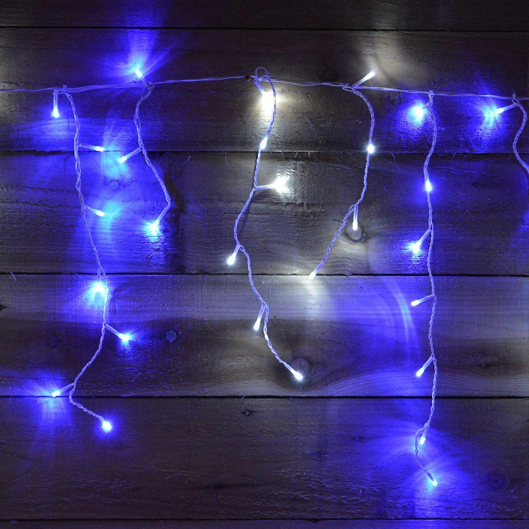 17M (700 Leds) Snowtime Outdoor Multi Function Icicle Lights - Blue & White