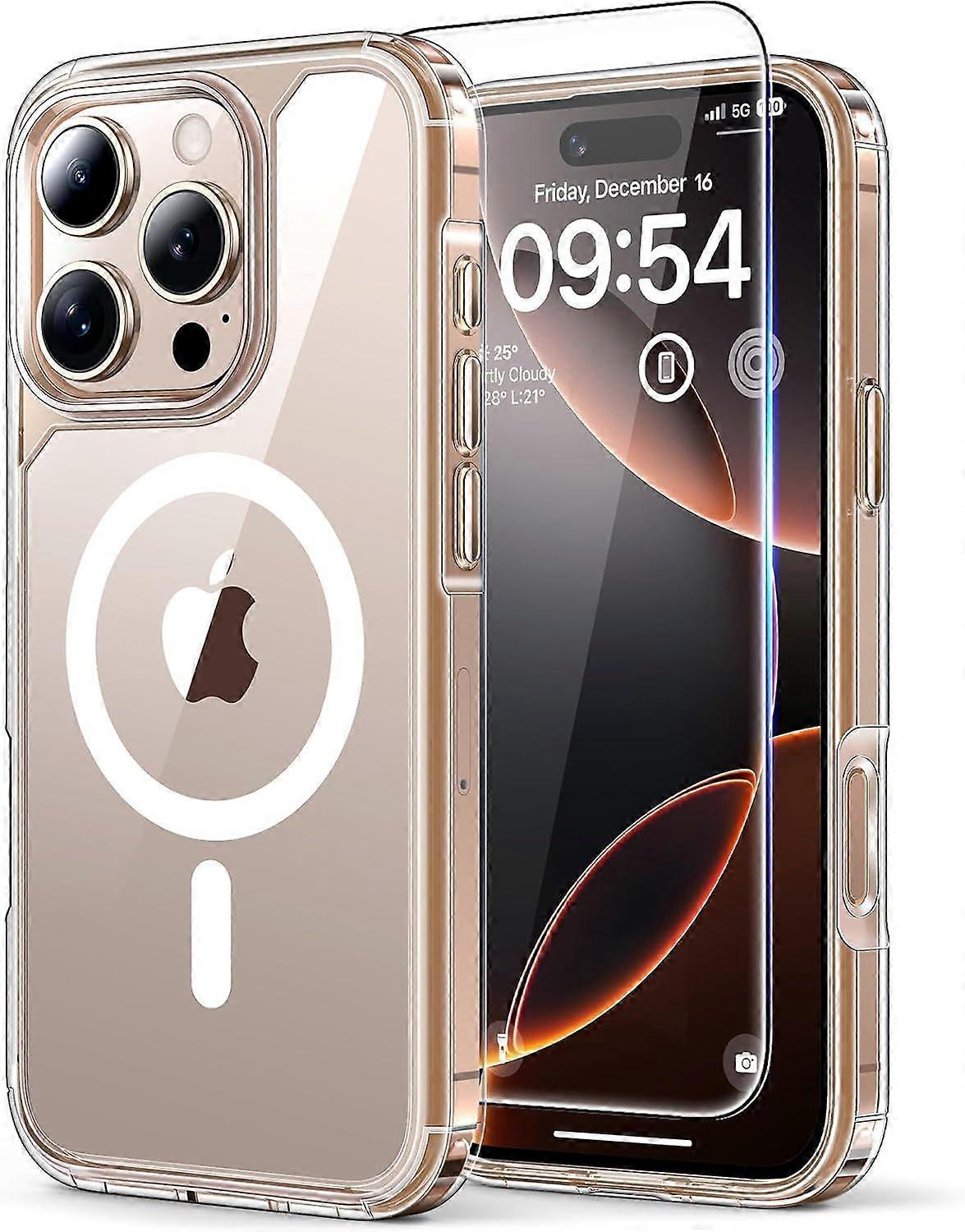 Apple 16promax phone case with camera button, transparent magnetic protective case, 2024 new