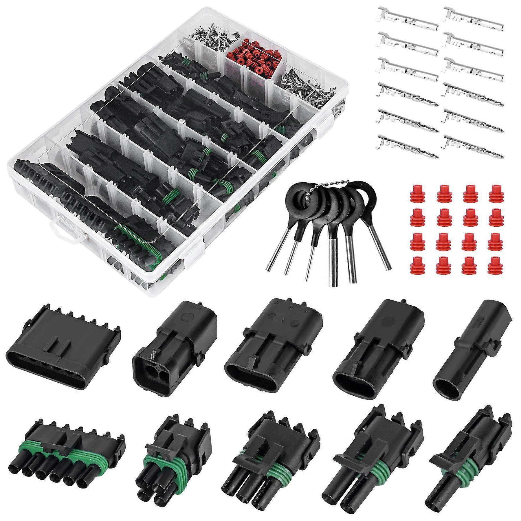 Automotive Electrical Connectors Kit - 376 Piece Set for Car Repair, Compatible with Various Models and Sizes
