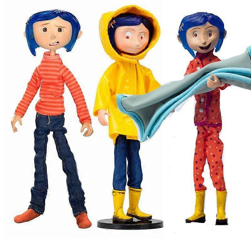 18cmコララインドールネカコララインアニメフィギュアシークレットドアコララインプエルタセクレタレインコートアクションフィギュアコレクションおもちゃギフト