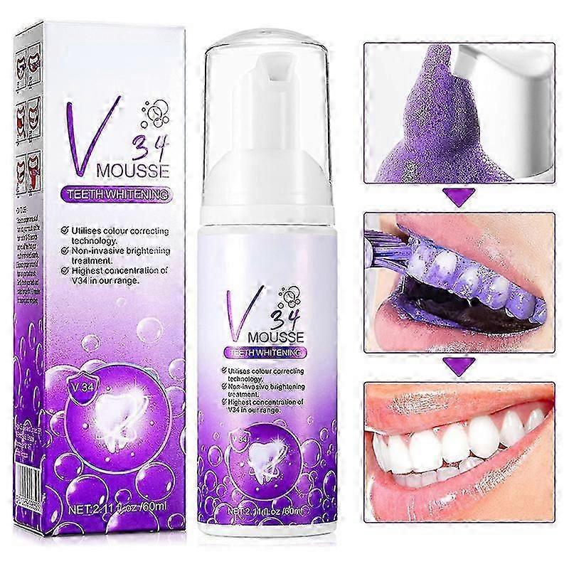 high qualityV34 Toothpaste Teeth Whitening 60 ml, V34 Colour Corrector Serum, Purple Teeth Whitening V34 Toothpaste Colour Correction
