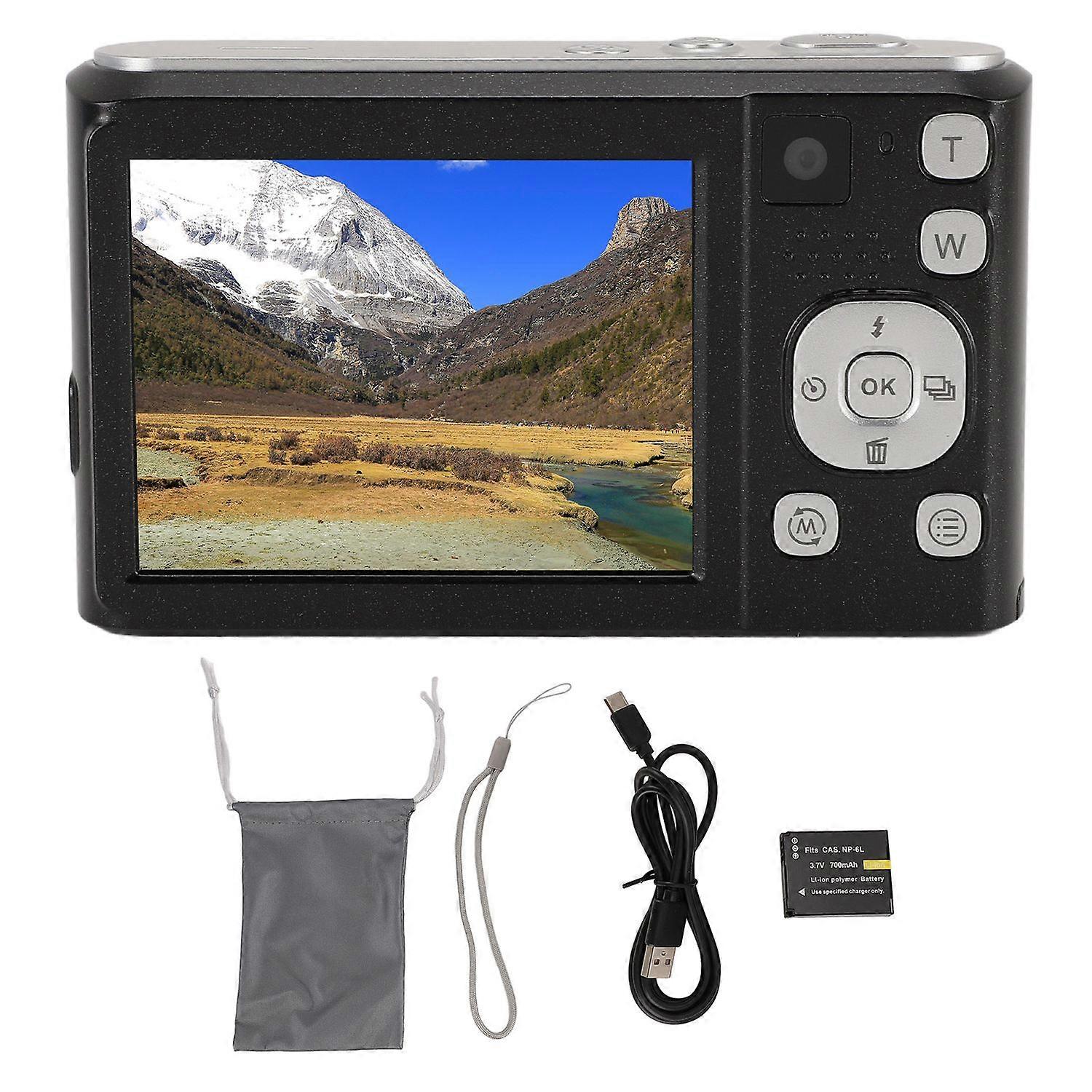 Digital Camera with 2.8in IPS Screen 48MP 4K UHD 16X Digital Zoom Support 256G Memory Card Portable