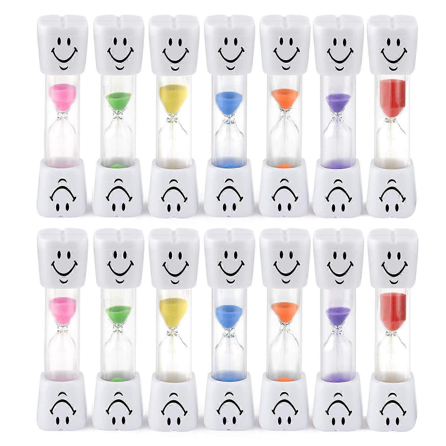 Tooth Brushing Sand Timer Set 14-Piece For Kids Assorted Colors 2-Minute Timers