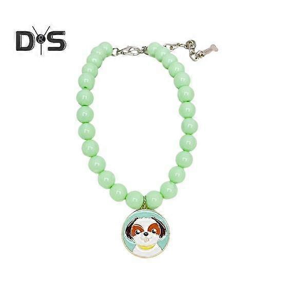 Pet Necklace Beaded Collar Small Dog Accessories Non-Fading Artificial Pearl Adjustable Pet Jewelry for Daily Dressing Photos Outings