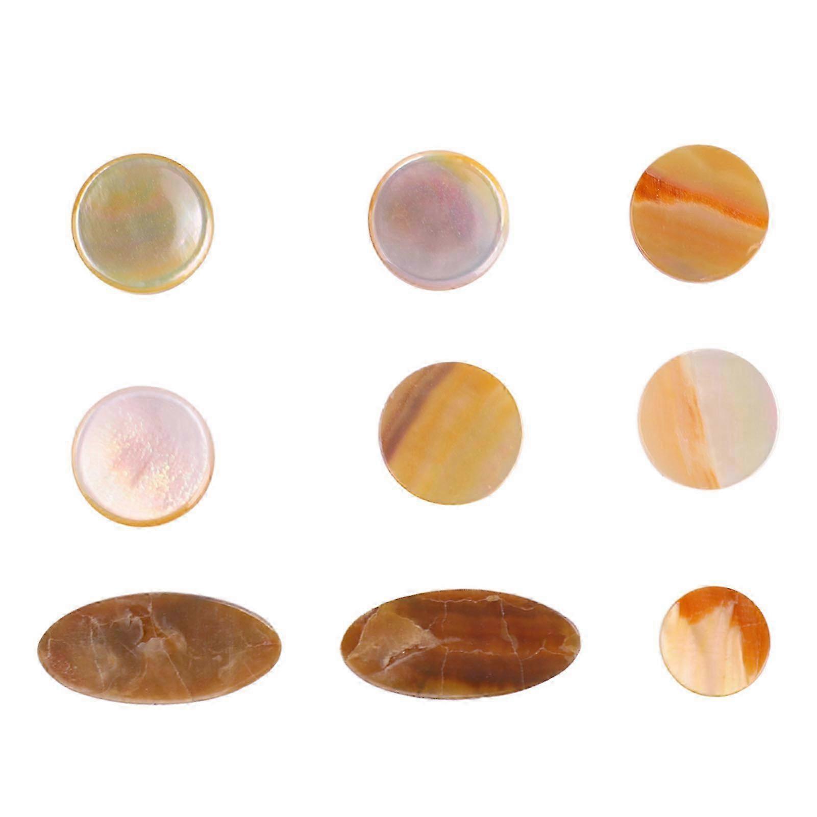 9PCS Saxophone Finger Pads Saxophone Key Buttons Musical Instrument Accessories Multiple Sizes C355 Yellow