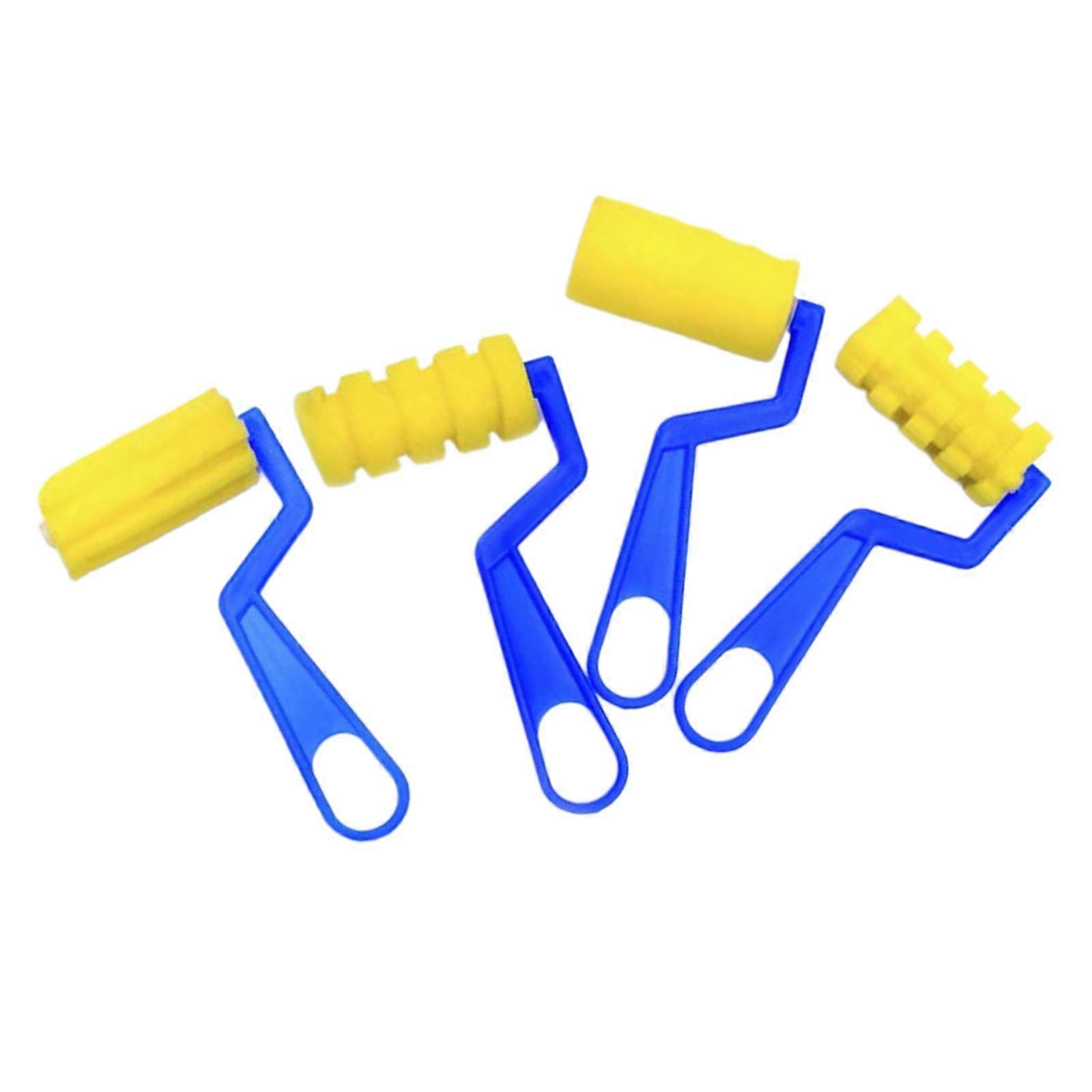 4Pcs Foam Paint Brushes Tools Craft Sponge Painting Roller Brushes