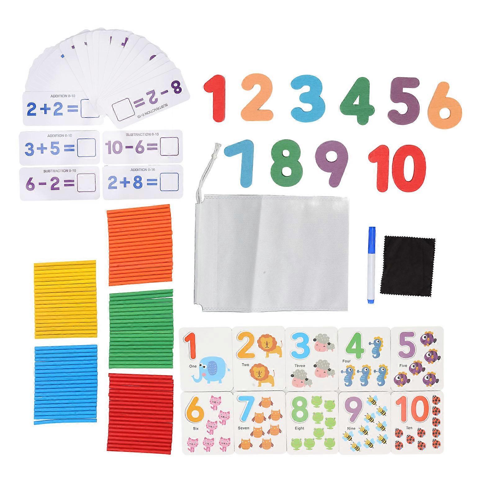 Counting Stick Calculation Color Recognition Water Paint Painting Thickened Cardboard Educational Math Game Toy