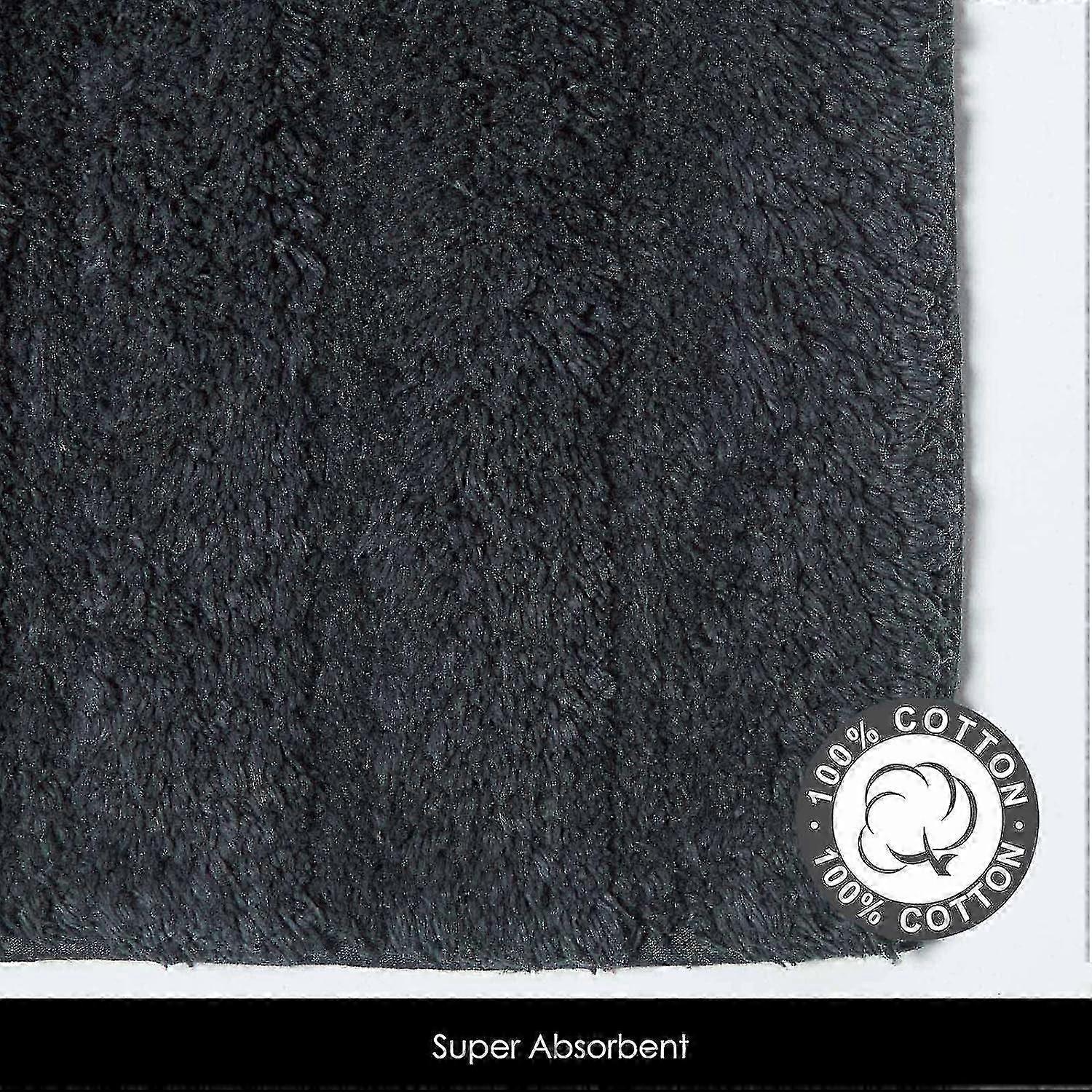 Spa Supreme - Luxury - Bath Mat & Pedestal Set - Black