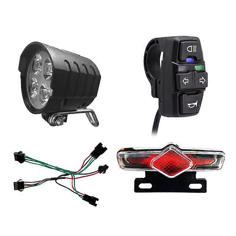 Front/Rear Light Electric Bike LED Lights SET for 36V 48V 52V 60V