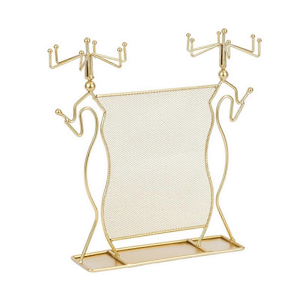 Rotating Jewelry Rack Grid Earrings Storage Rack Ring Display Stand
