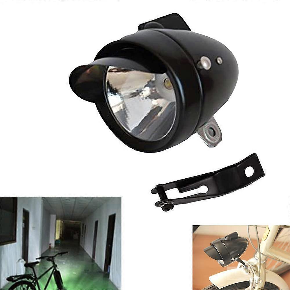 Cool Metal Shell Bicycle Headlight LED Light for Night Riding, Classic Retro Style, Front Fog Light, Bright Security Illumination