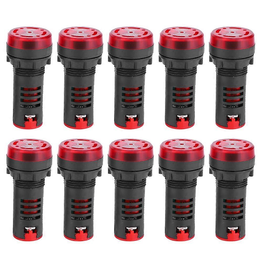 10 Pcs BERM LED Buzzer AD16-22SM Red Flash Alarm Indicator Lamp with Buzzer AC380V