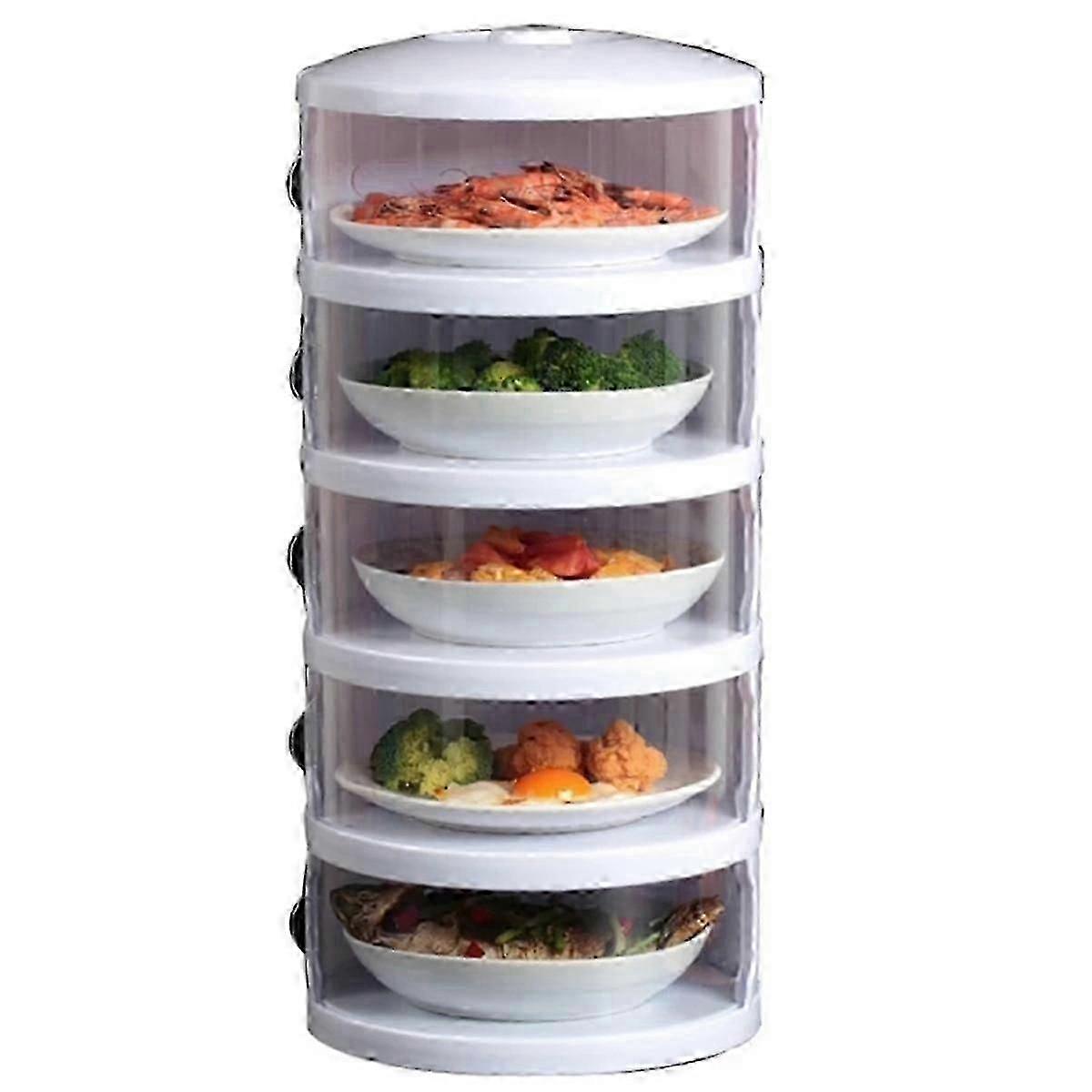 Food Heat Shield, Transparent Stackable Dustproof, Leftovers Food Storage Container Kitchen Organization
