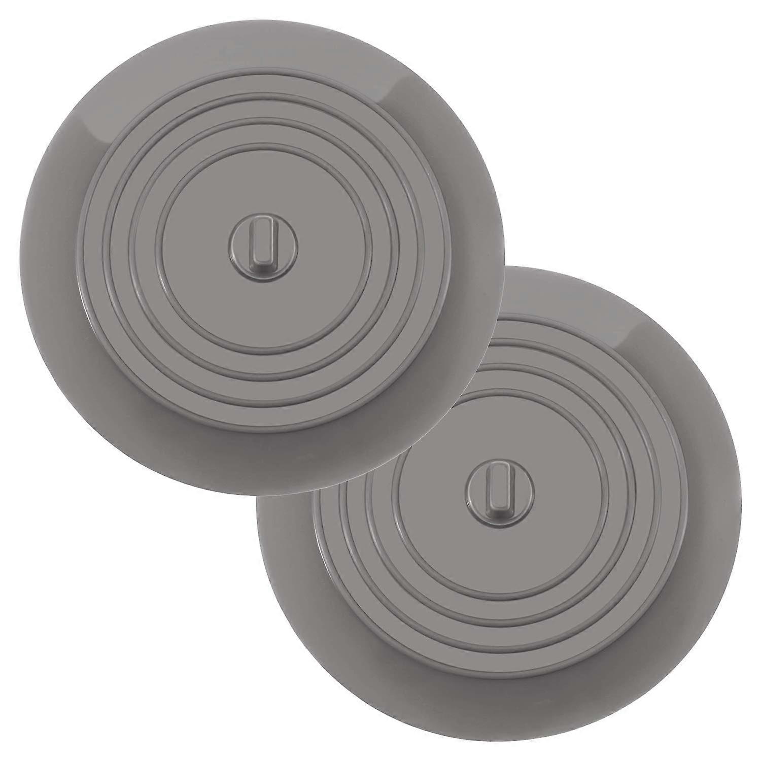 Bathtub Stopper Silicone Universal Drain Plug for Bathtub Drainage - 6 Inch, Grey, 2 Pack, Durable Design