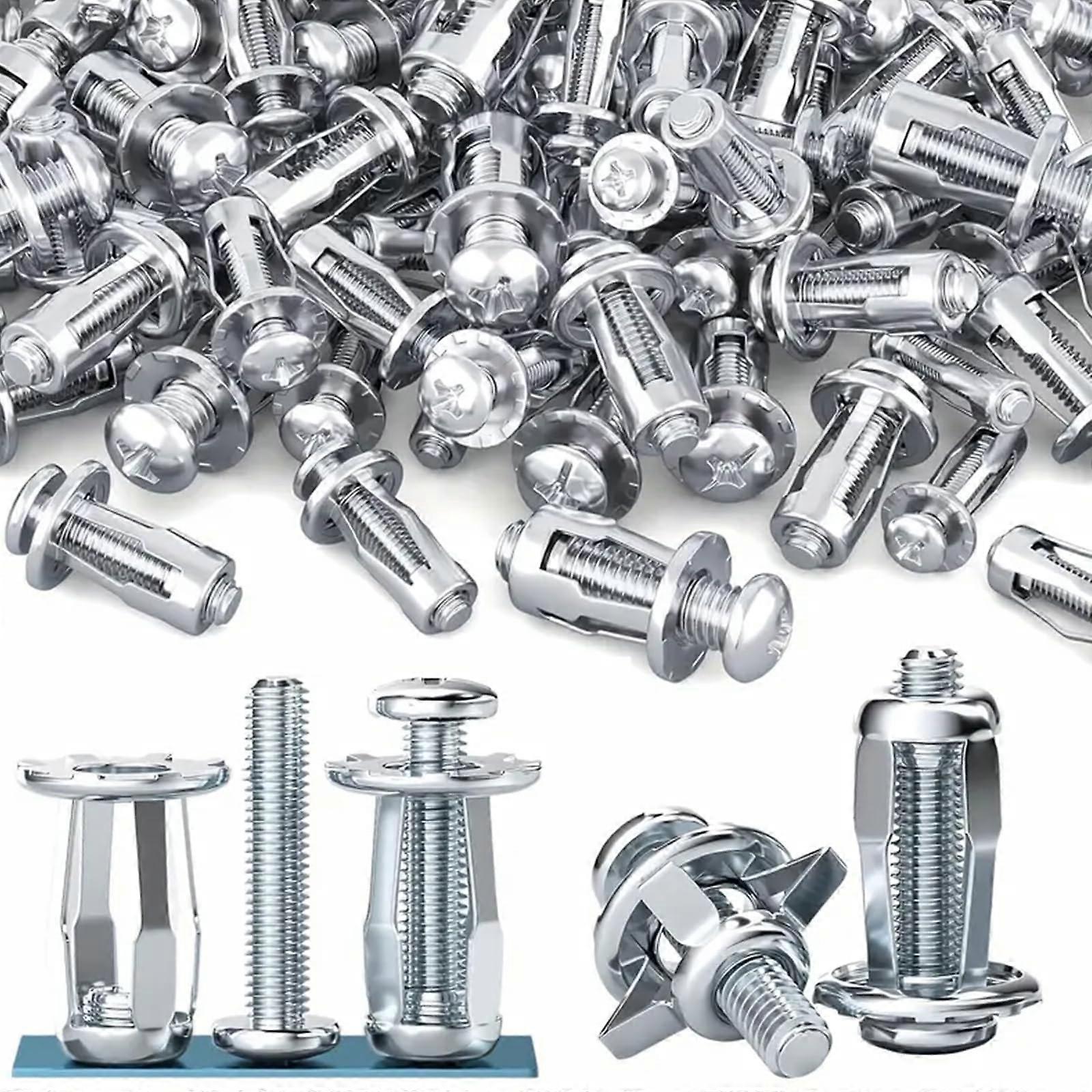 50pcs Petal Rivet Nuts with Screws M4 M5 M6 M8, Hollow Wall Anchors for Aluminium Cladding, Steel Pipe Fixing