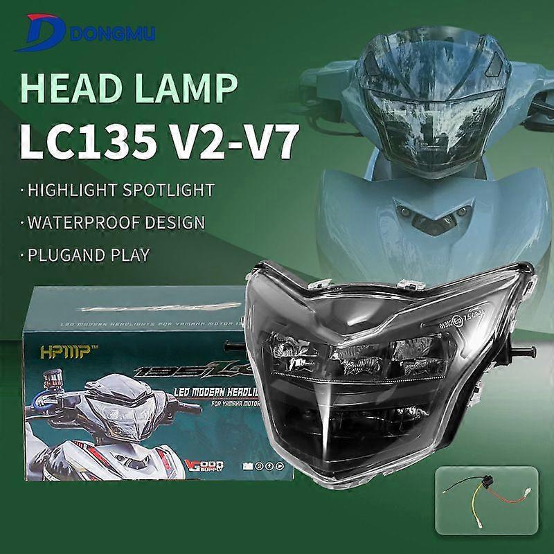Applicable To Yamaha Lc135 V2-V7 Motorcycle Headlight Led Modified Headlight Far And Near Light Headlight For Export