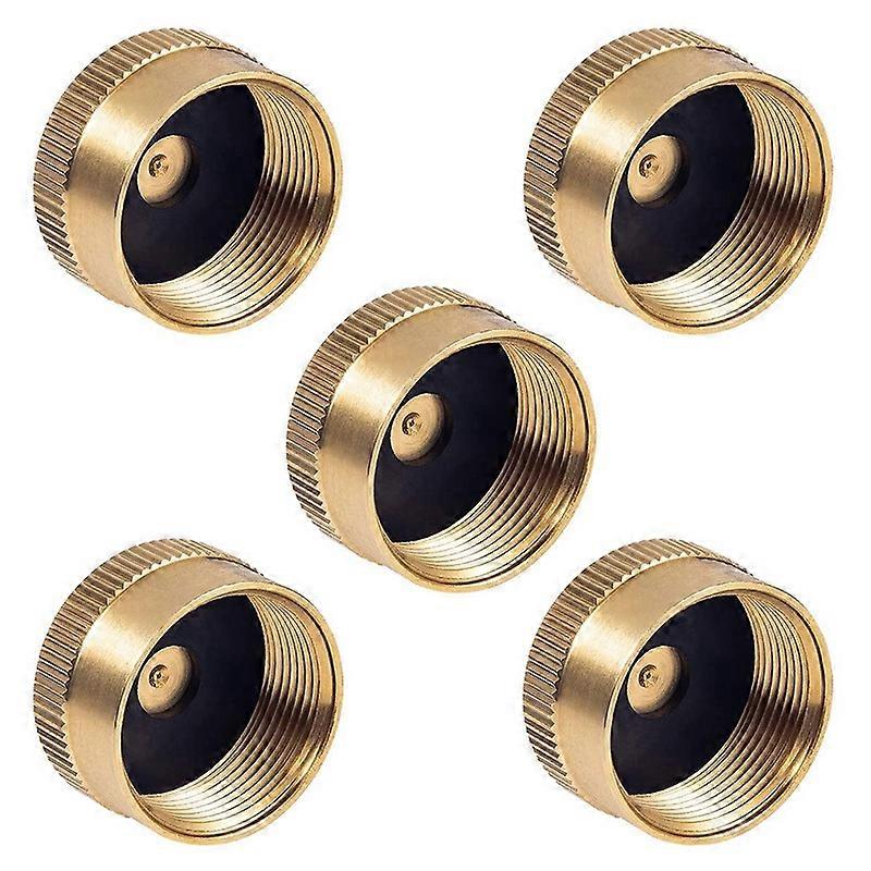 5Pc Solid Brass Refill Cap 1 LB Propane Bottle Tank for Outdoor Stove
