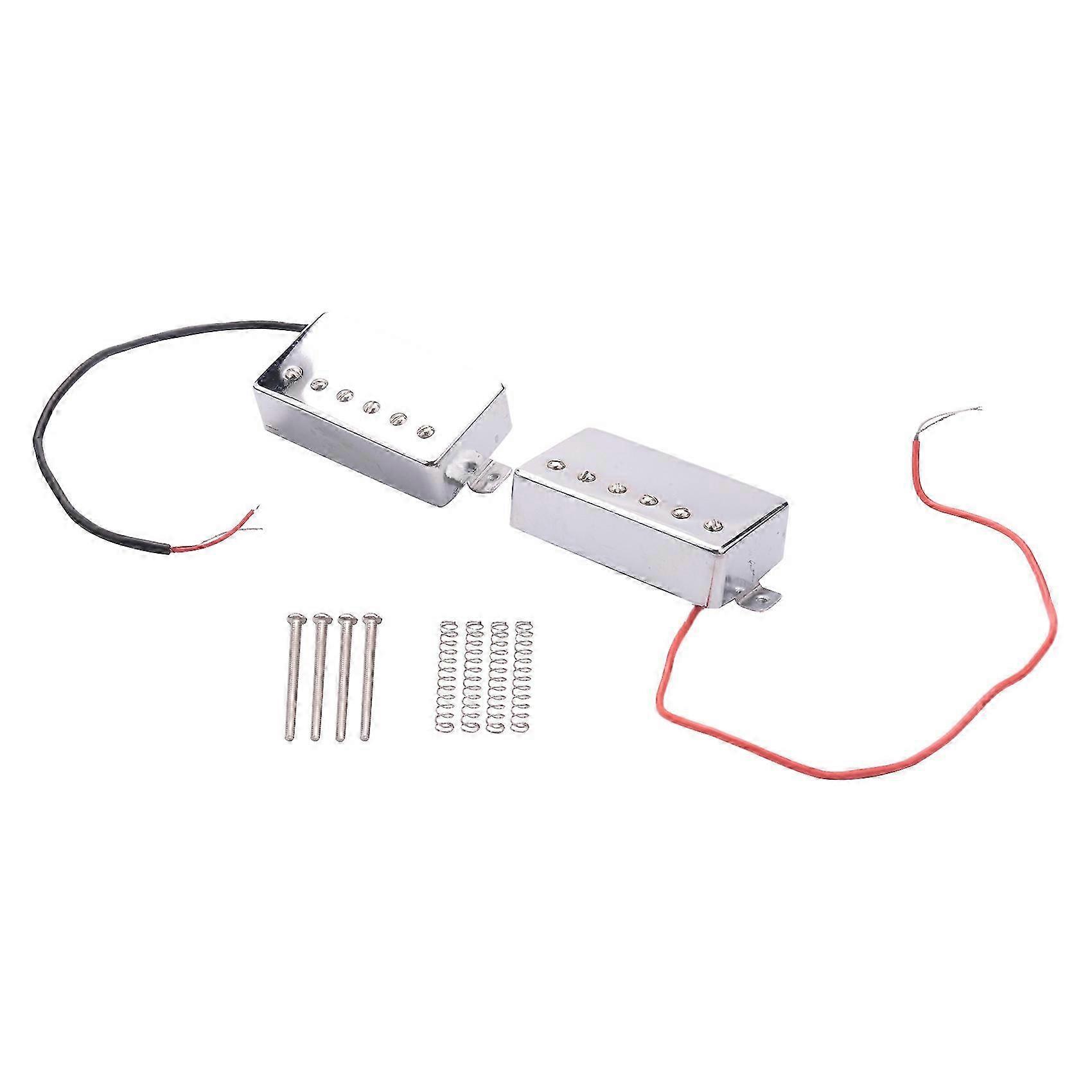 Set med 2 Elgitarr Humbucker Pickup Hals Stall Pickuper för LP Gitarr Tillbehör Chrome NN