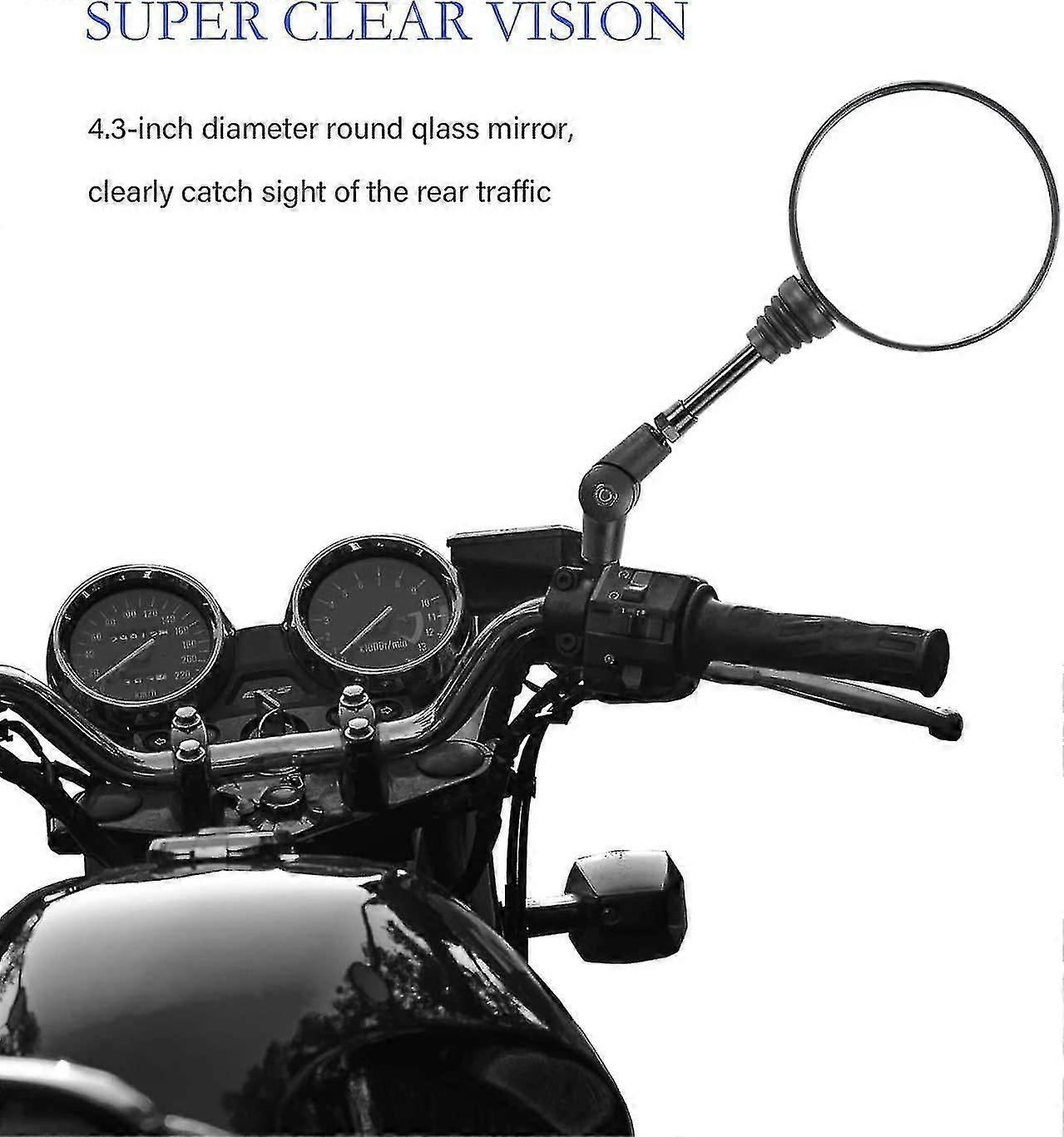 Paquete de 2 espejos de manillar de motocicleta Espejos de manillar de  motocicleta, image size:1279x1367