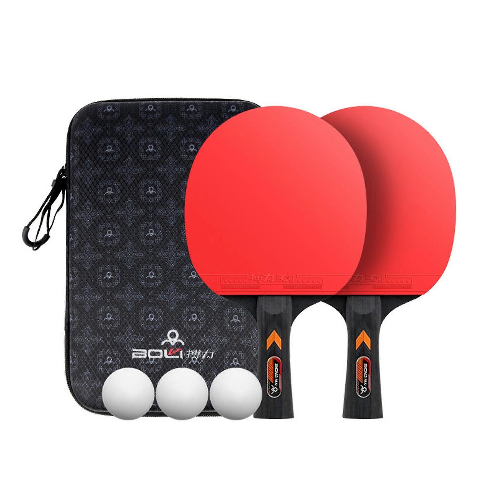 2-Player Table Tennis Racket Set with 2 Ping Pong Paddles and 3 Balls for Beginner