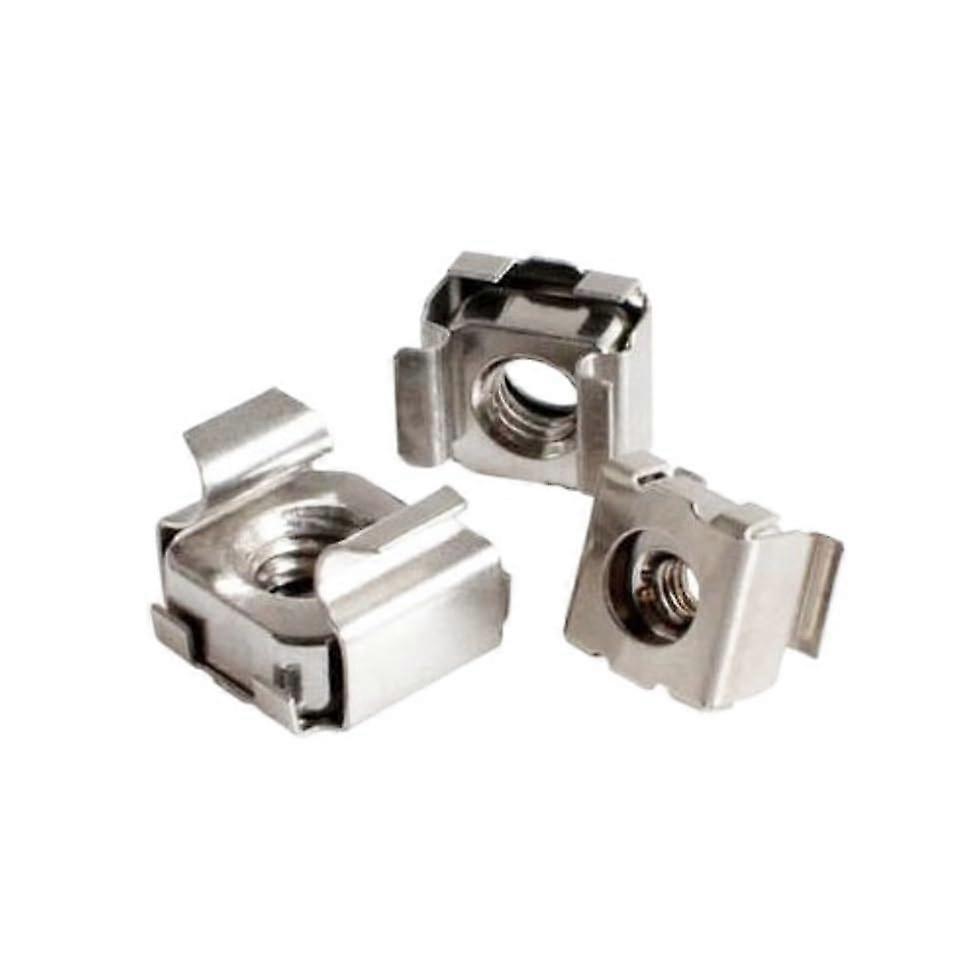 Cage Nuts M5 Quartet, 10pcs Open Frame Floating Nut Cassette, Elastic Enclosure, 304 Stainless Steel Compatibility