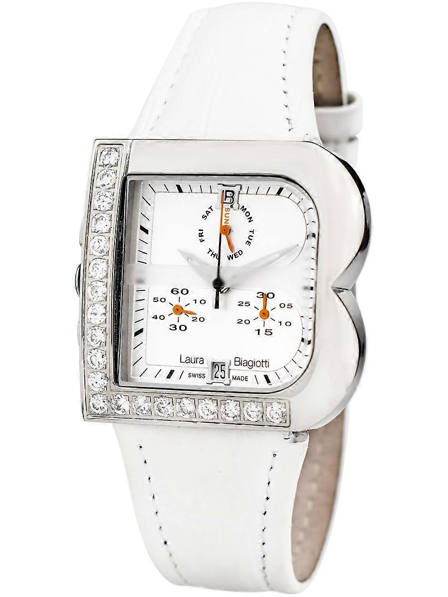 Laura Biagiotti Vit Äkta Läder LB0002L-B Damklocka