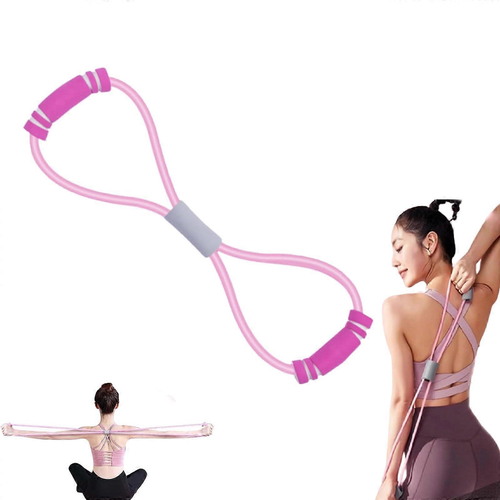 Resistance Band with Handles for Strength Training, Figure 8 Design, Stretching & Flexibility for Back and Shoulders