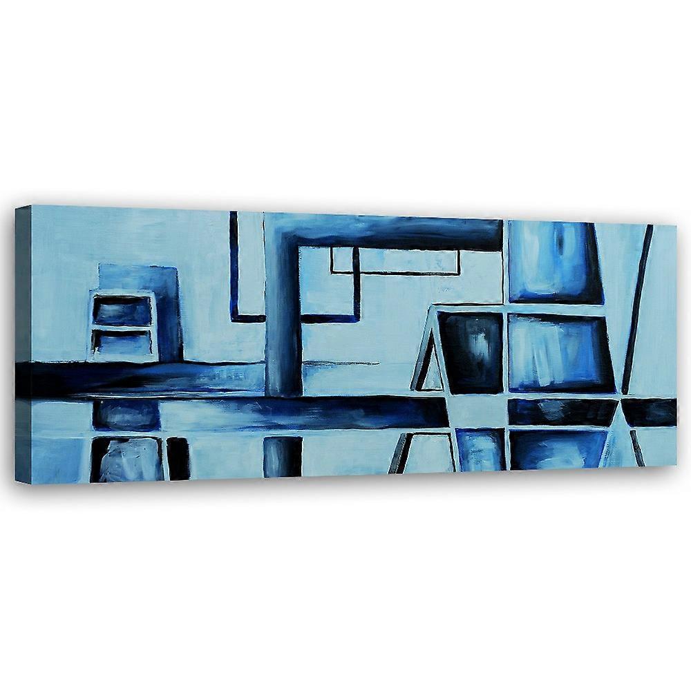 Impression sur toile, Abstraction bleue - 120x40