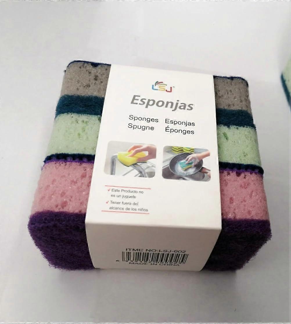 Assorted Color Sponges for Dishwashing Household and Cleaning, Set of 3