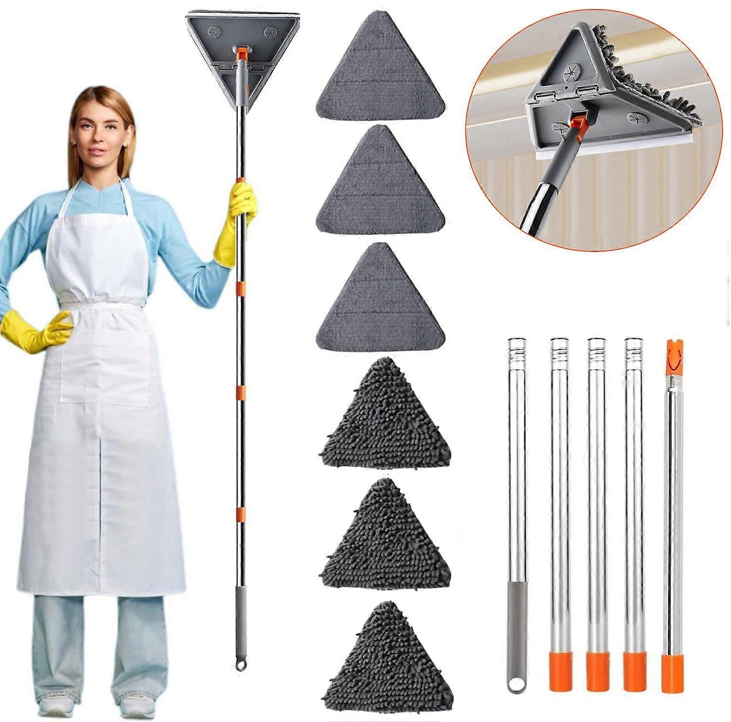 Gulvmopp med langt håndtak, mikrofibermopp for effektiv rengjøring og holdbarhet