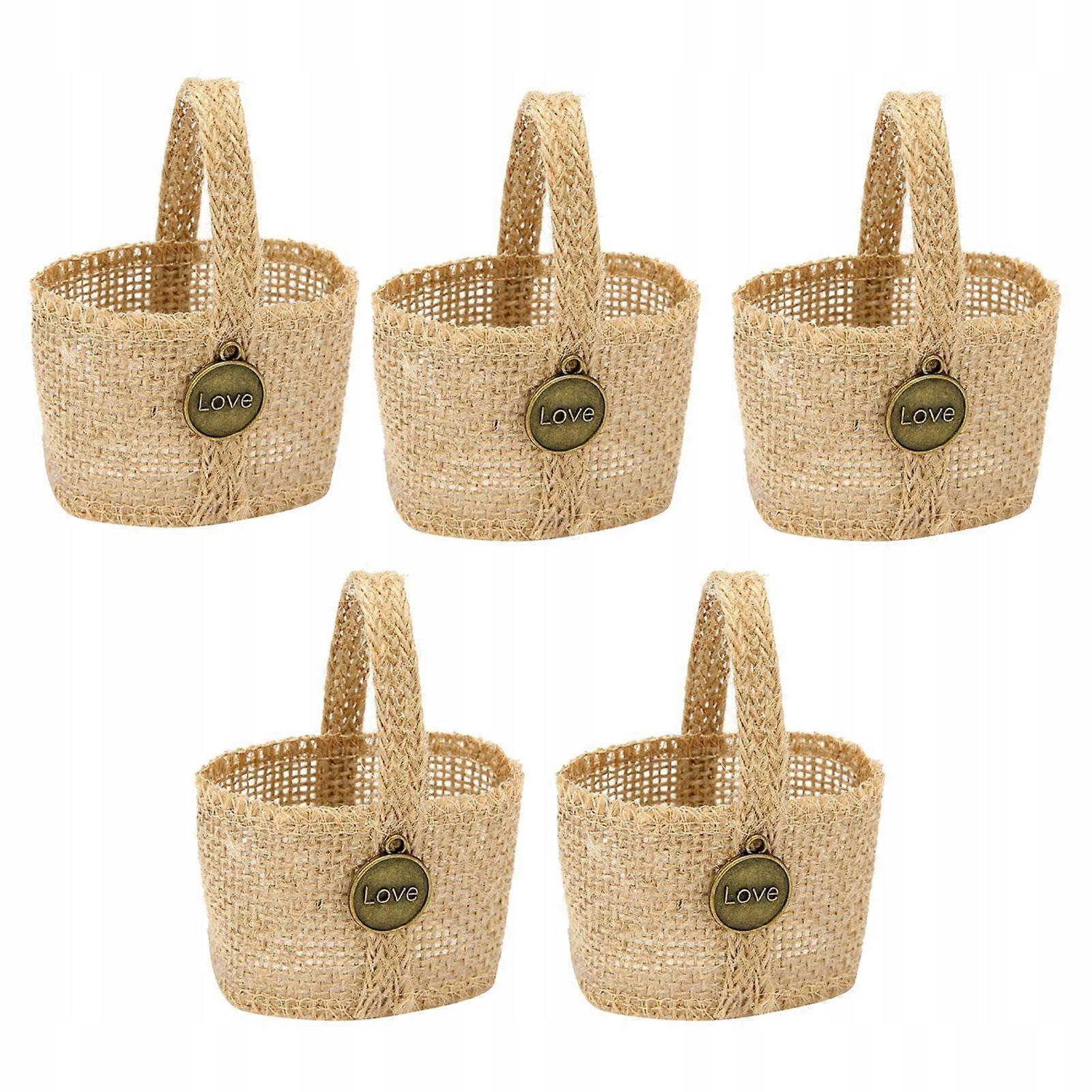 Wedding Candy Basket Burlap Flower A