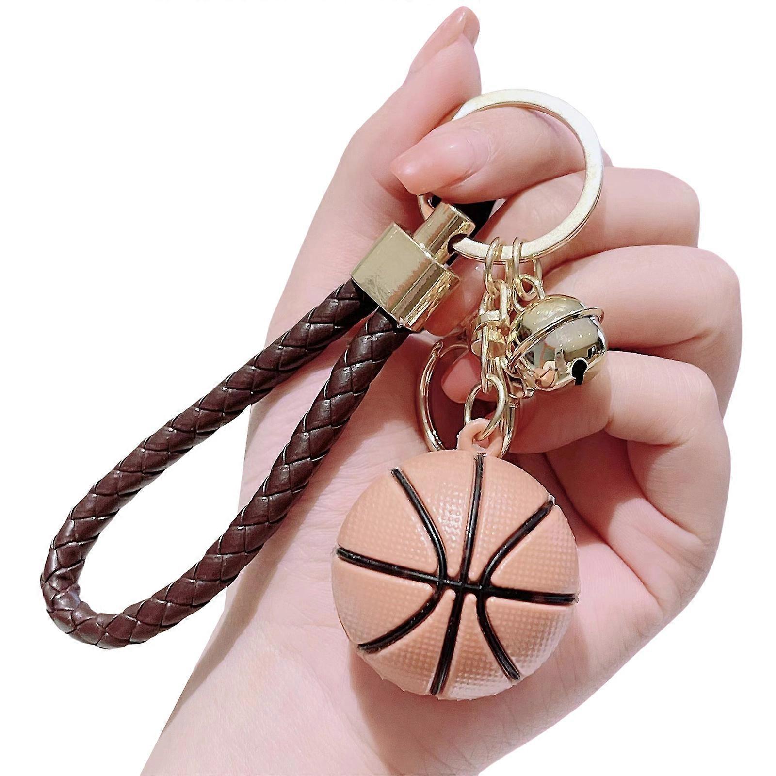 Fashion Simple Basketball Bells Charm Keychains Unique Ornaments Keyring Backpacks Handbag Charm Pendant Key Holder