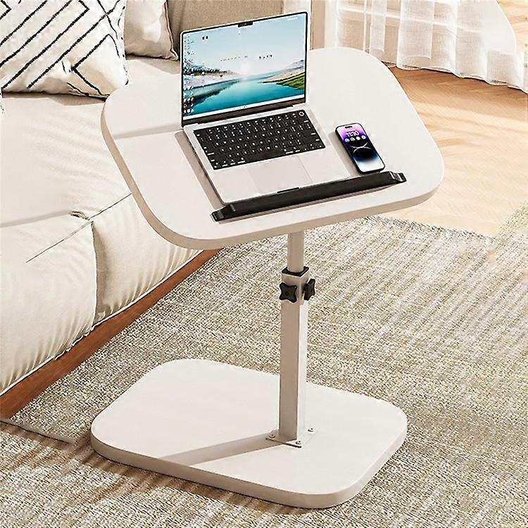 Adjustable Height C Shape Side Table for Sofa Bed Multipurpose Rotating Top Laptop Desk