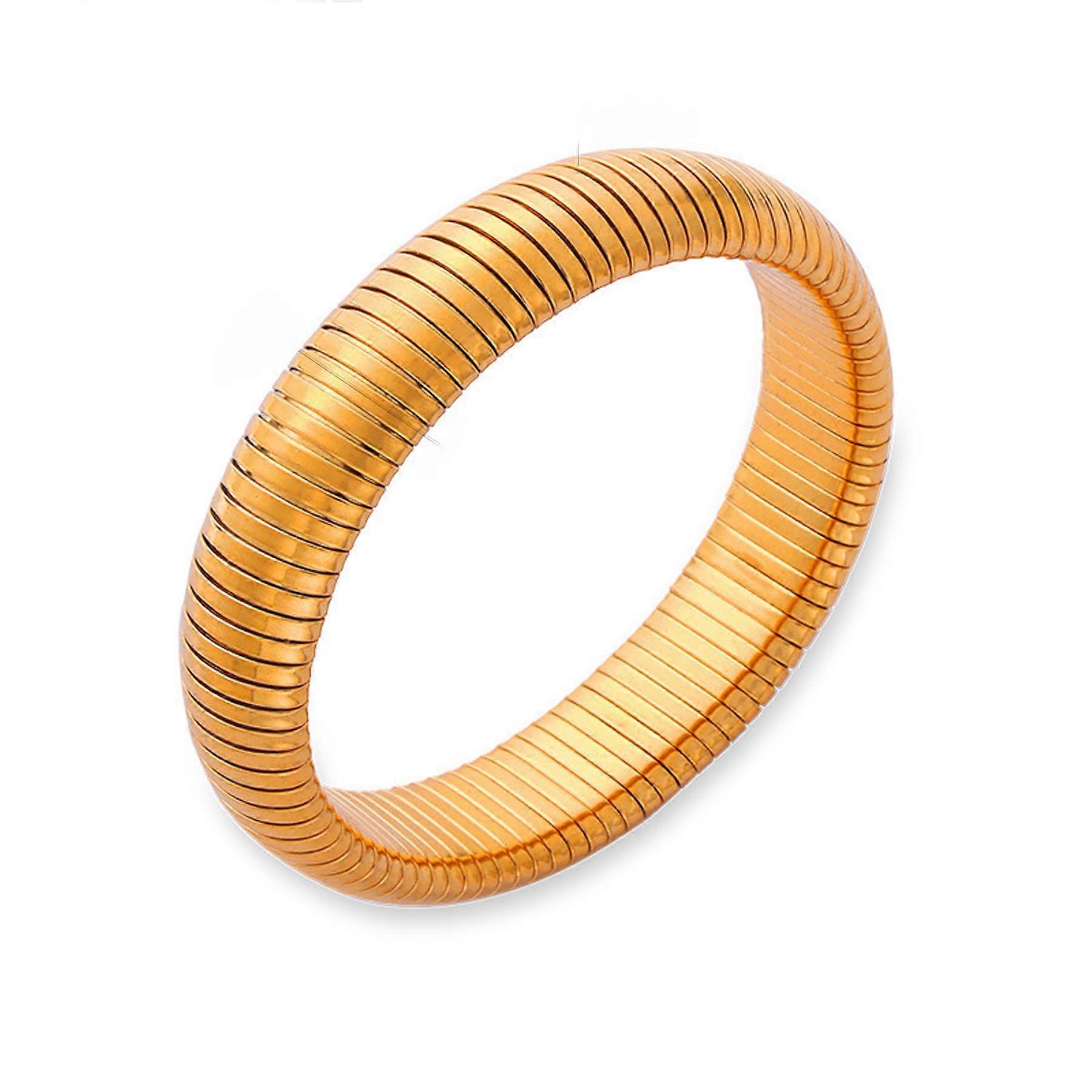 Stainless Steel Snake Chain Stretch Bangles Wide Wristband Flexible Link Chain Women Stretch Bracelet