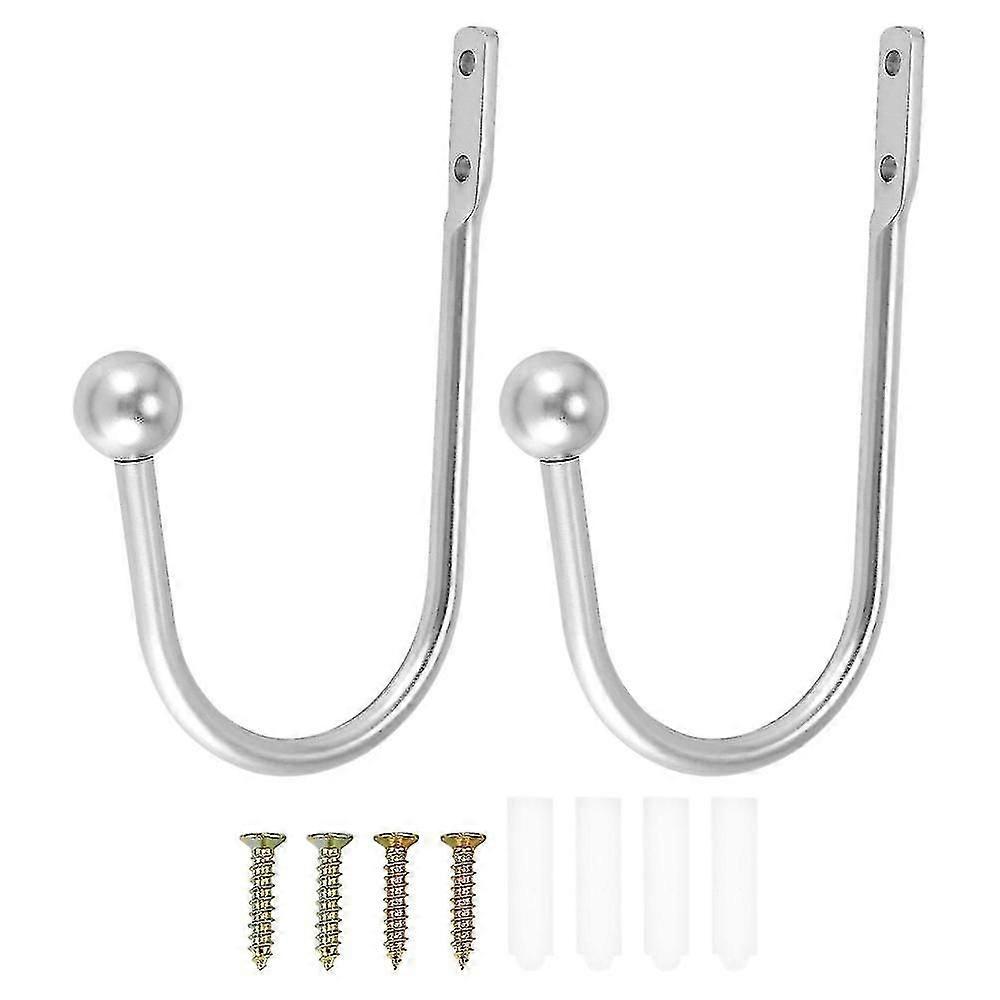 Curtain Holdbacks, Curtain Tieback Hooks,metal Decorative Window Drapery Holder Curtain Hook, Silve