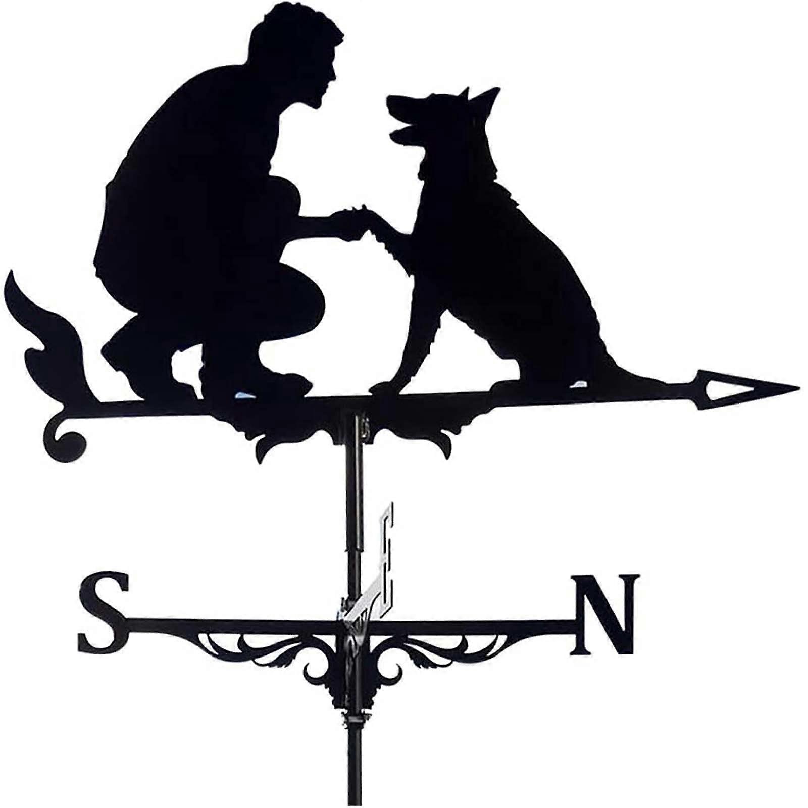 Weather vane for farmhouses, roof mounting, wind direction indicator, metal bracket, weather vane for the garden